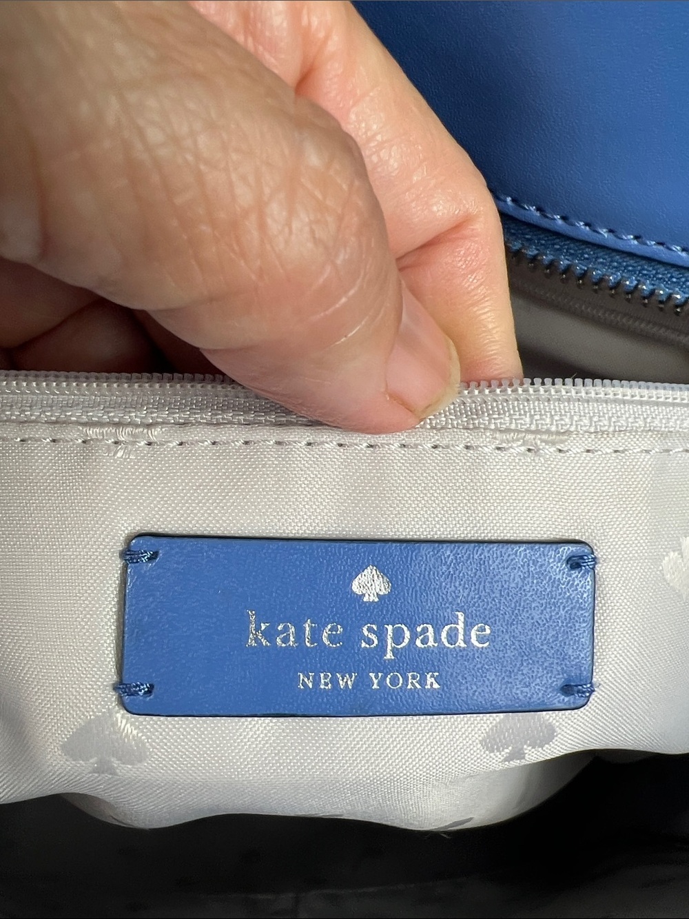 Kate Spade Breanna Smooth Leather Tote Cornflower Blue Large Shoulder Bag | COA - Picture 8 of 13